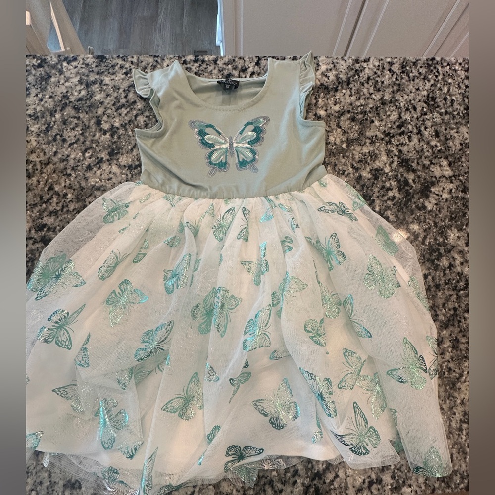 Elegant Butterfly Embroidered Kids Dress